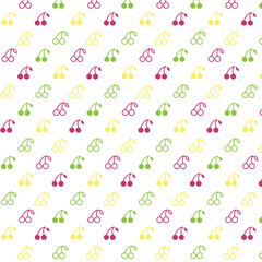 Vector cherry pattern in three colors