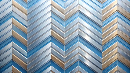 Chevron pattern with metallic blue and gold tiles