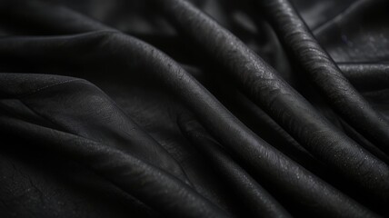 Obraz premium Stylish black organza backdrop creating a dramatic and elegant atmosphere