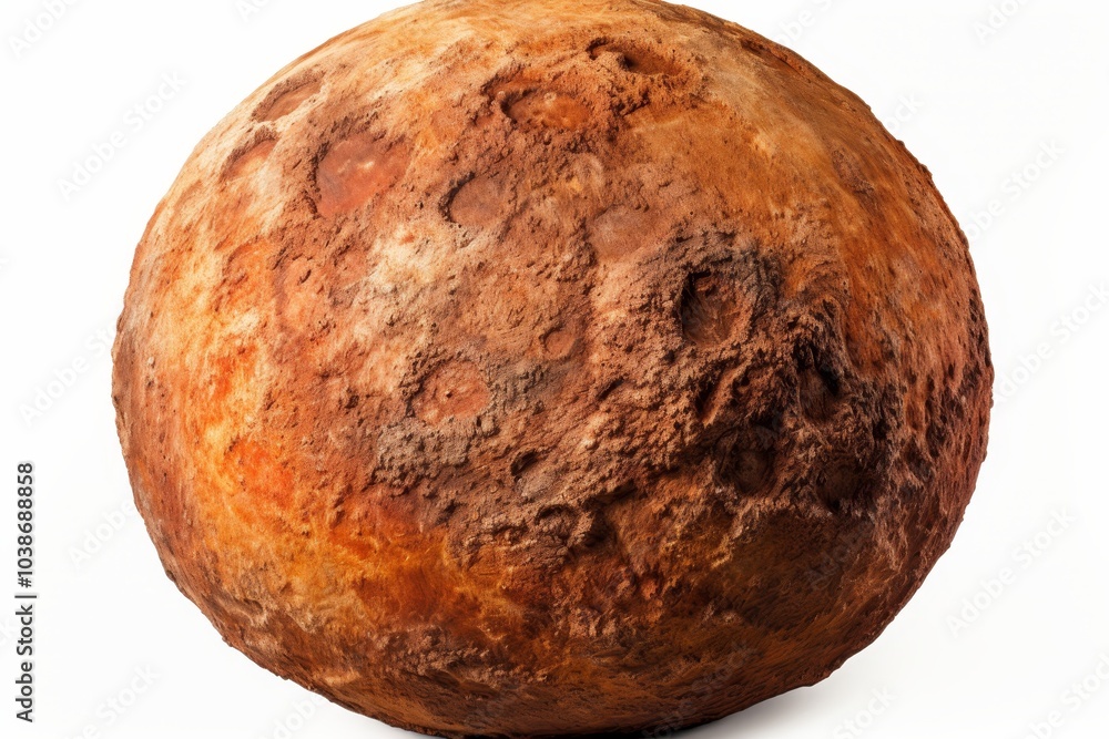 Poster inspiring astronomy image showcasing a planet with intricate details on a clean white background