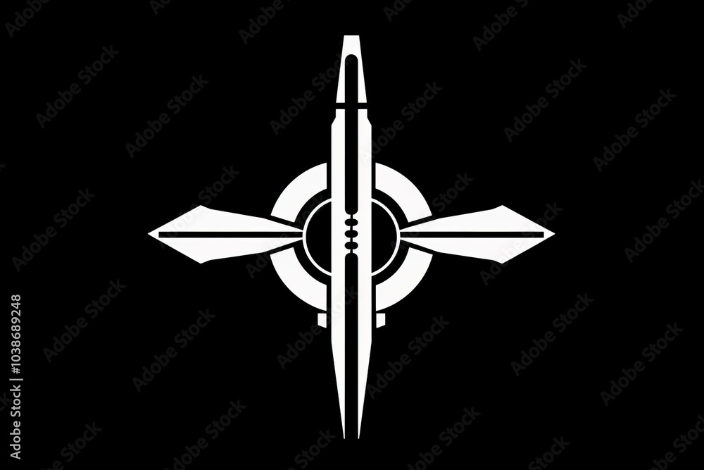 Poster elegant minimalist spaceship design against a starry sky emphasizing futuristic simplicity