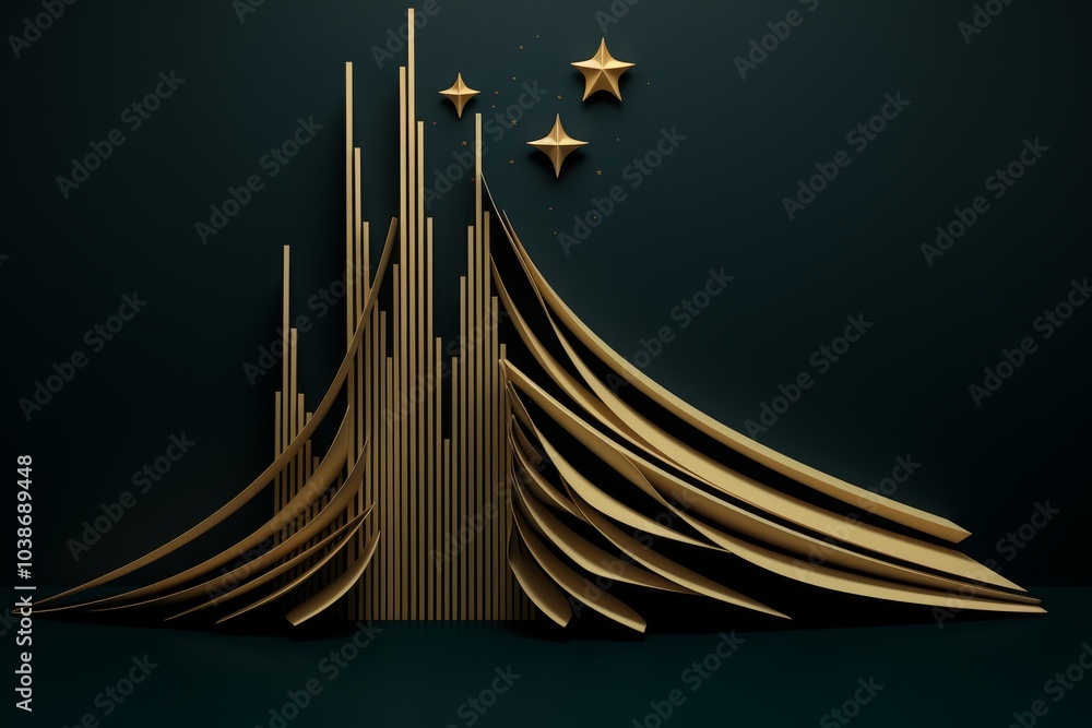 Aufkleber stylized horizontal line christmas tree design with dark and light color accents and text space