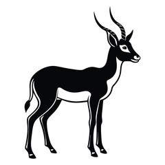 Blackbuck Antelope Vector Illustration – Wildlife Silhouette of Exotic Deer Species