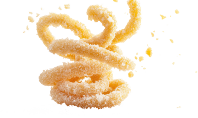 Sugar coated funnel cake on transparent background