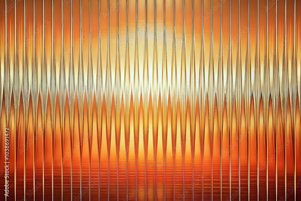 Poster dynamic rhythmic patterns fluid orange light reflections abstract design