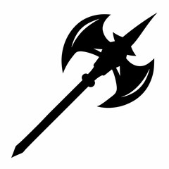 Halberd Silhouette Vector Illustration for Historical Designs