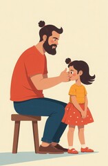 Father bonding with daughter at home - heartwarming family moment