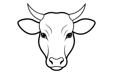 Cow head Silhouette | isolated vector silhouette illustration on white background