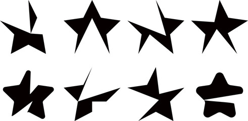 star icon, black color star, Star vector icons. Set of star symbols