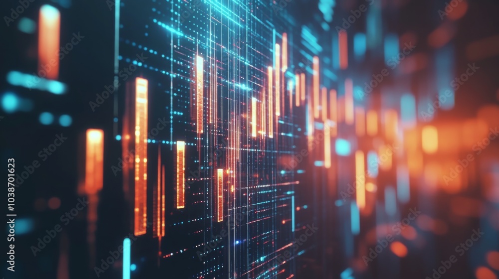 Poster abstract digital data visualization background