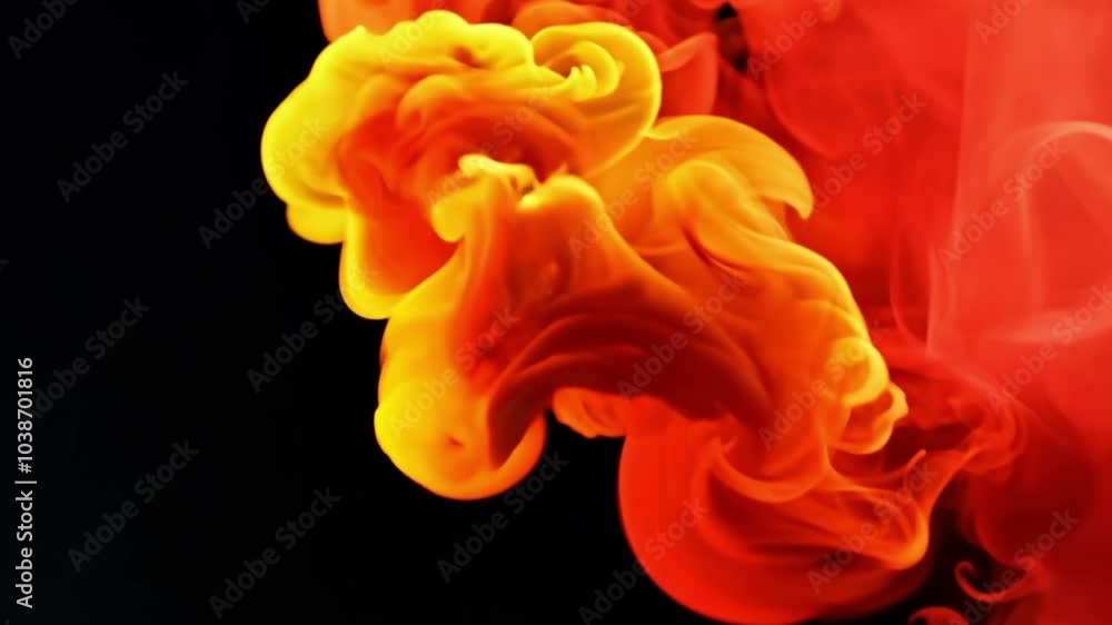 Poster a stunning burst of paint explodes from the center underwater, creating vibrant colors and dynamic p