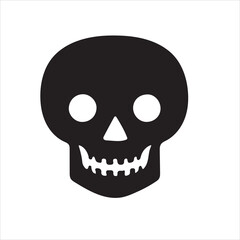 Skull & Bones Icon on Black Button with White Rollover