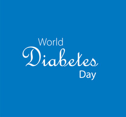 World diabetes day awareness poster banner background design with blue ribbon and circle badge on world map banner vector illustration