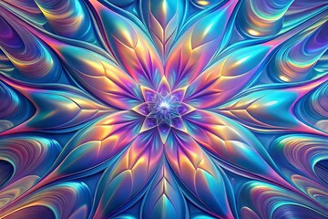 Vibrant Floral Patterns Abstract Design Colorful Geometric Shapes Light Reflections Artistic Creation