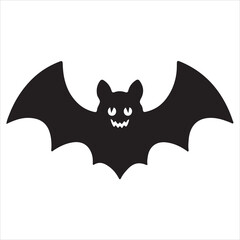 Black silhouettes of bats set on white background.