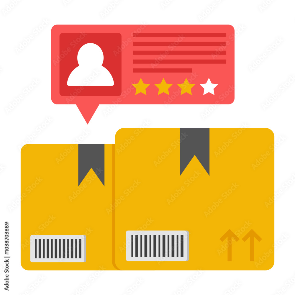 Sticker Flat design icon of customer feedback
