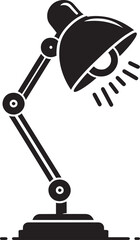 Table desk light silhouette vector illustration isolated on a white background