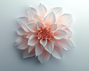 Fototapeta premium Delicate pink flower on white background