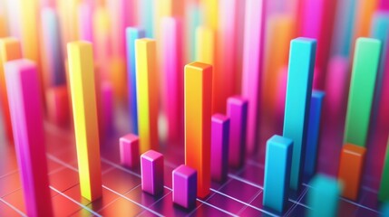 Colorful 3D Bar Graph for Data Analysis and Visualization