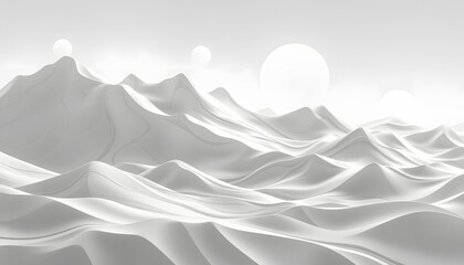 Obraz premium Offset white organic terrain height lines and circle shapes geometrical background wallpaper banner pattern isolated with white highlights, png