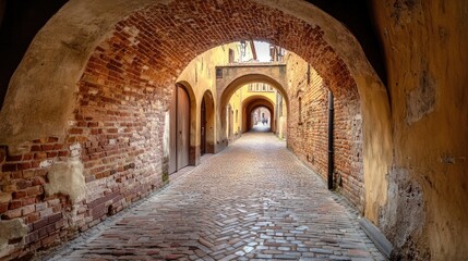 Charming Brick Archways in Historic Pathway