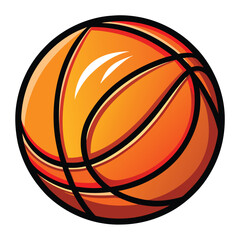 "Minimalist Flat-Style Basketball Vector Illustration"
