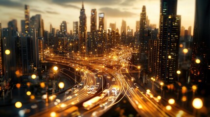 Urban Evening Transportation Network in Action