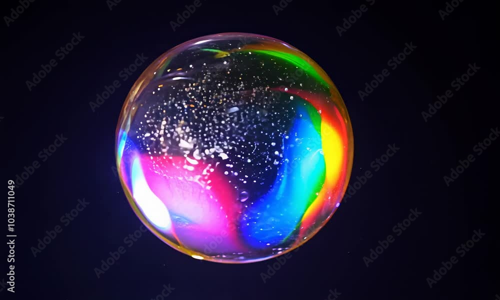 Poster abstract soap bubble flating 