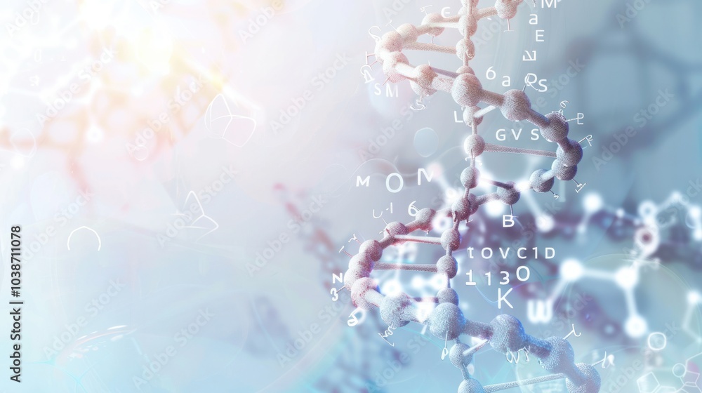 Poster dna helix structure with abstract background