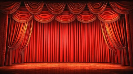 Elegant Red Theater Curtain for Performances