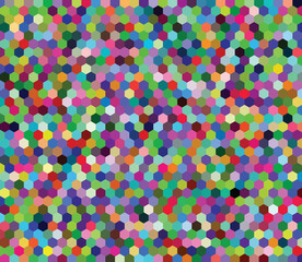 background of colorful hexagons that look like the hexagonal cells of a beehive all joined together