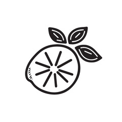 Lemons In cartoon, hand-drawn flat style. image for social media, websites and UI. Isolated 2D vector design in logo, icon, sketch style, simple line vector, single color. AI Generative Art.