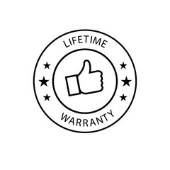 Lifetime Warranty Badge Vector Isolated on White Background