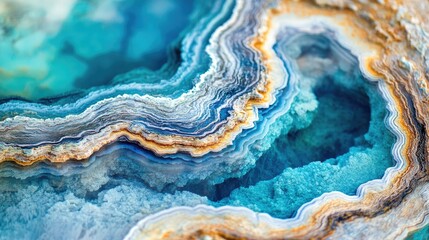 Fototapeta premium Colorful Abstract Geode with Blue and Brown Patterns