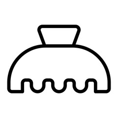 Hairclip Vector Line Icon Design