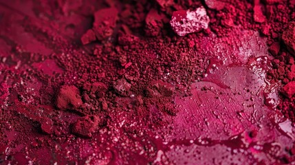 Fine texture of alizarin crimson pigment scattered on a surface with slight moisture, showcasing its rich deep red color and versatility for artists