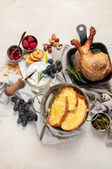 French Cuisine with Various Traditional or National Food Dish of France.