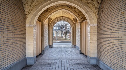 Fototapeta premium Architectural Arches of a Historic Building Entrance