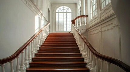 Elegant Wooden Staircase with Natural Light