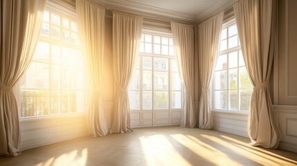 Bright and Airy Room with Elegant Curtains