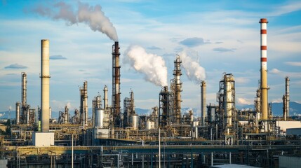 Fototapeta premium Oil refineries and chemical plants in industrial areas