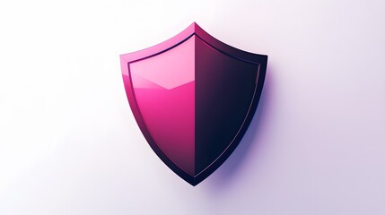 
Cyber security safety shield in minimalistic style. 3d vector illustration. white background