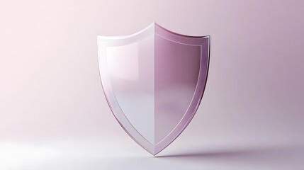 
Cyber security safety shield in minimalistic style. 3d vector illustration. white background