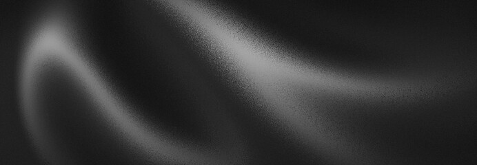 Minimalistic black and white background with grainy texture and soft gradient. Ideal for abstract poster designs, web banners, or cover layouts, featuring a clean and modern noise effect.