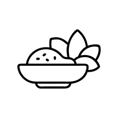Fototapeta premium Healthy Meal Icon in Minimalist Style, Black Outline, Modern Design