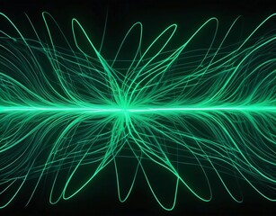 Green fluorescent light, abstract fractal background