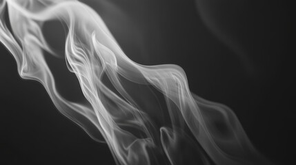 Ethereal White Smoke Flowing on Dark Background