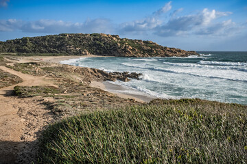 Mediterranean seascape of Gallura coast in northern Sardinia island, Italy