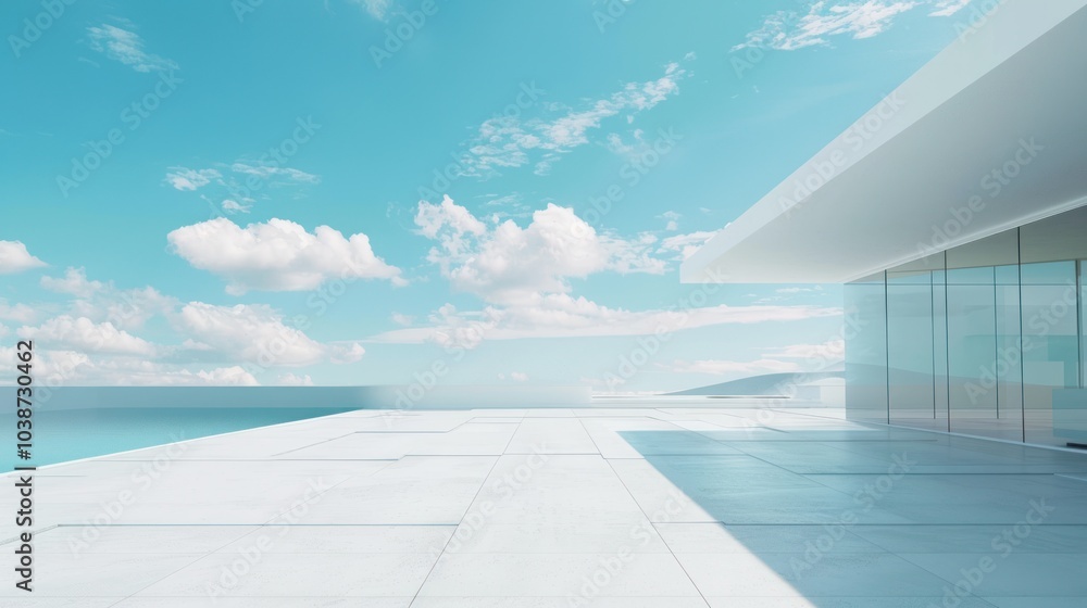 Poster modern architecture with a view