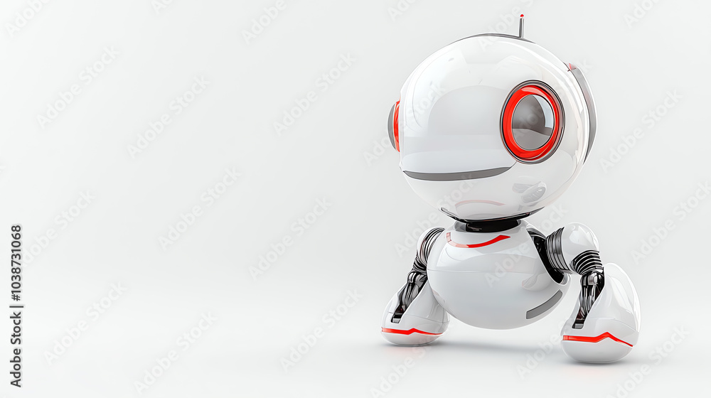 Poster the evolution of minima a futuristic ai-controlled robotic assistant redefining everyday life and in